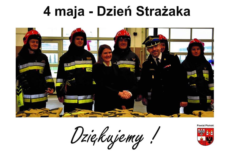 Ilustracja do artykułu Starosta Płoński Elżbieta Wiśniewska gratuluje strażakom PSP w Płońsku.jpg