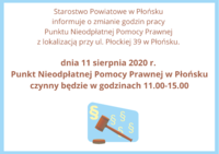 Ilustracja do artykułu Zmiana godzin pracy Punktu Nieodpłatnej Pomocy Prawnej w Płońsku.png