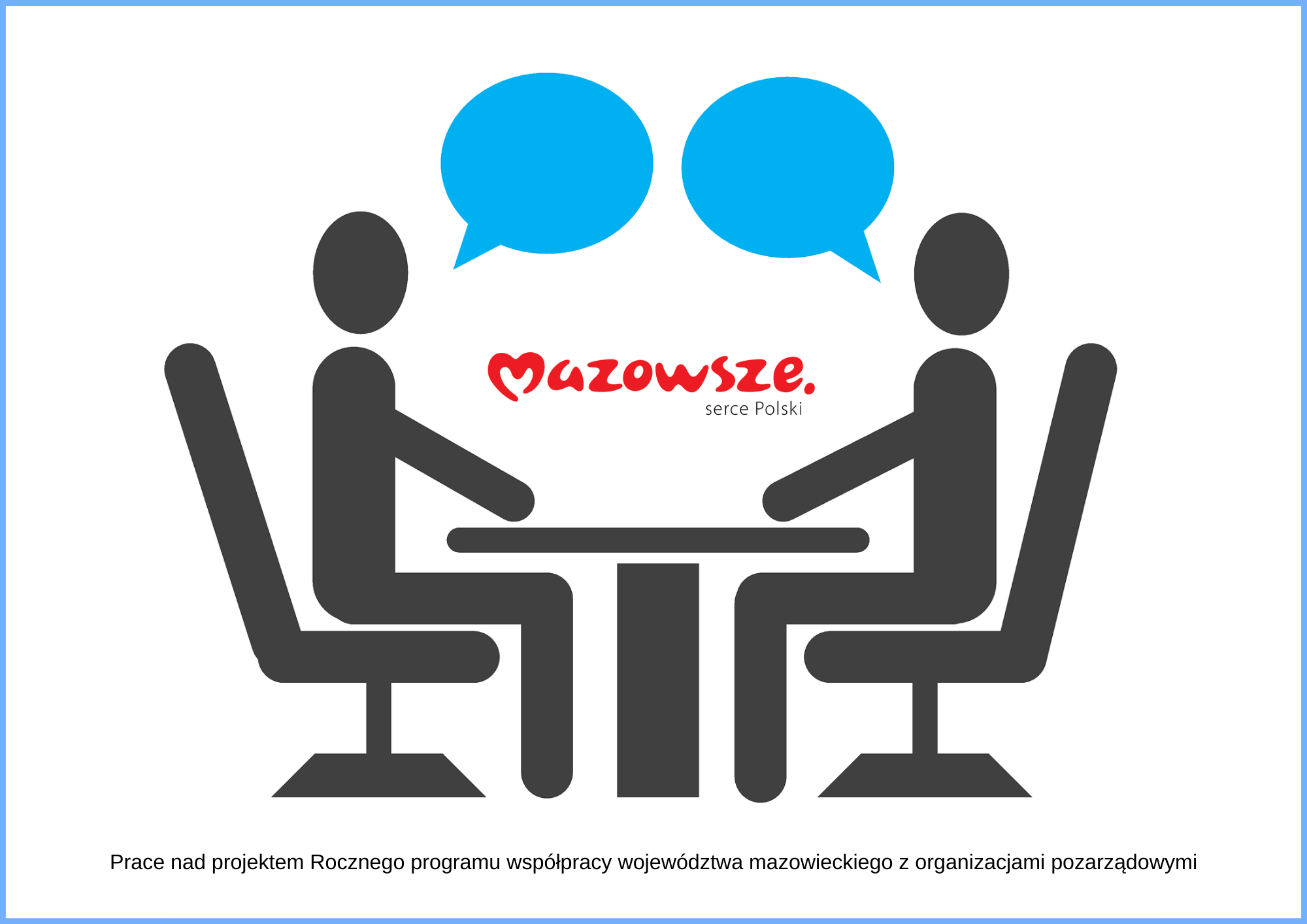 dwie graficzne postaci siedzą przy stole naprzeciwko siebie nad głowami mają niebieskie chmury dialogowe, pod grafiką podpis taki jak w tytule artykułu