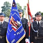 Poczet sztandarowy straży pożarnej w Płońsku. 