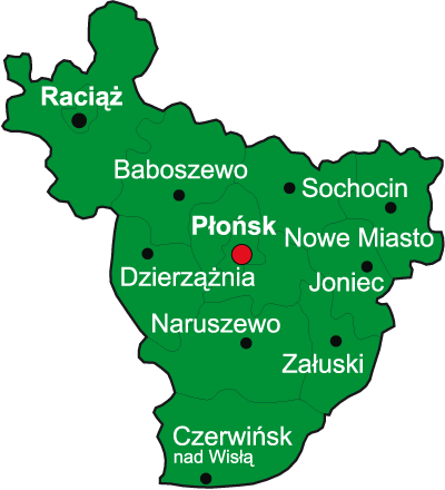 Mapa Powiatu Płońskiego
